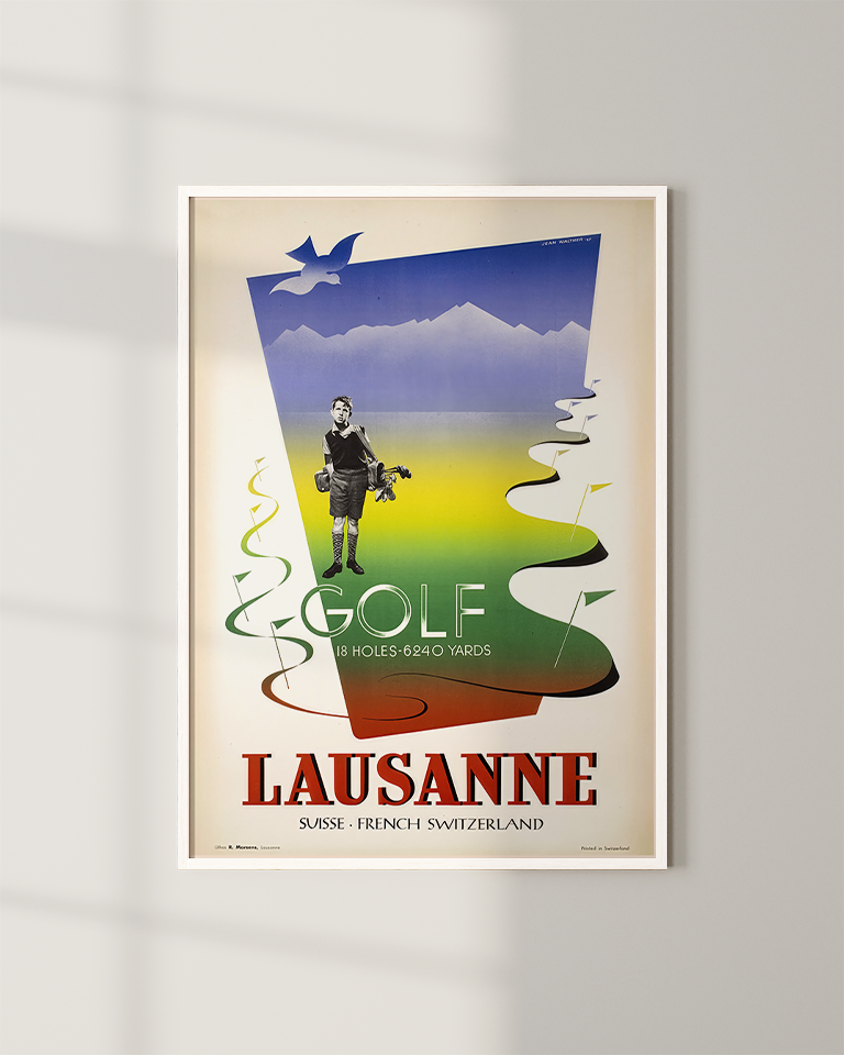 Lausanne Vintage Golf Poster